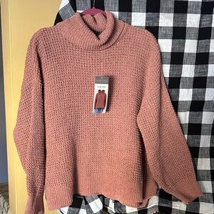 Elegant Mauve Cowl Neck Sweater